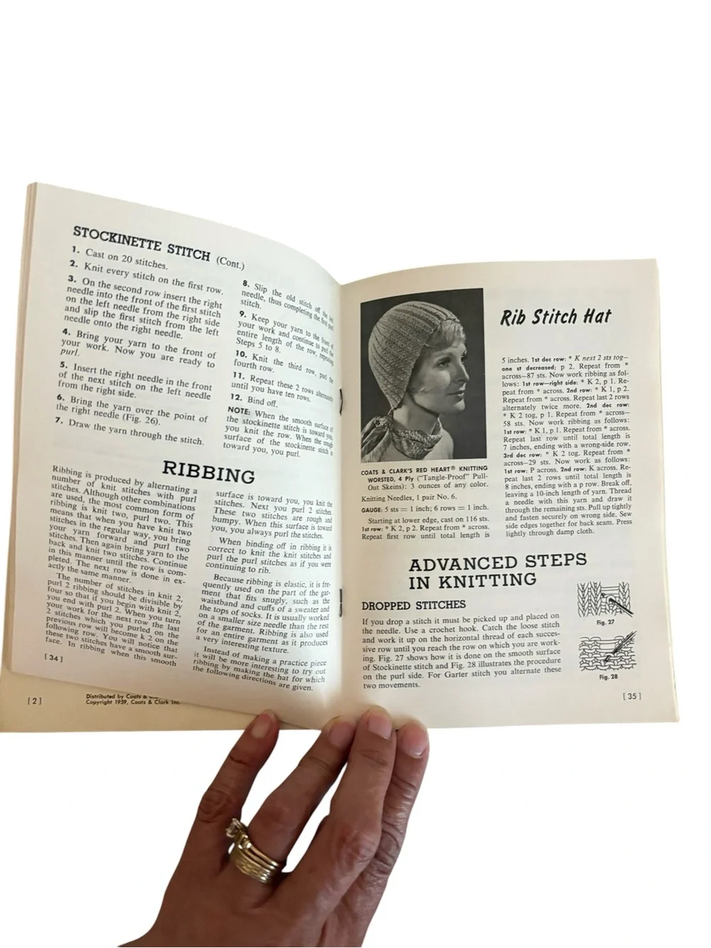 Vintage 1959 Coats & Clark's Learn How Book Crochet Knitting Tatting Embroidery